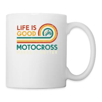 La vie est belle Le motocross le rend meilleur - Mug blanc - blanc - Droite