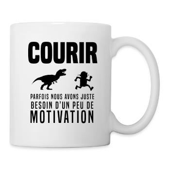 Courir course à pied humour motivation t rex - Mug blanc - blanc - Droite