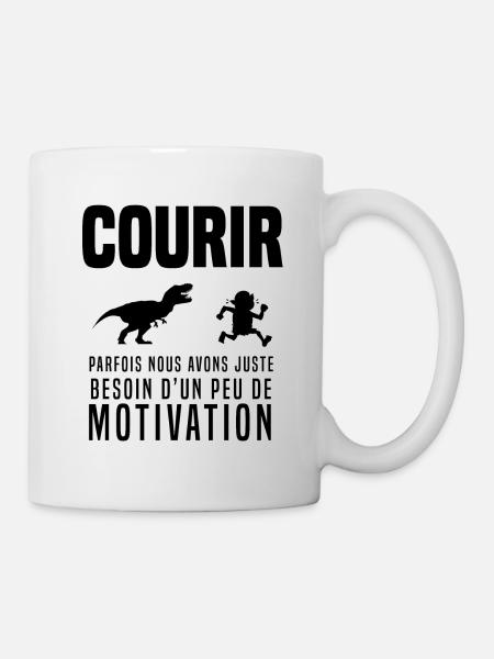 Courir course à pied humour motivation t rex - Mug blanc - blanc