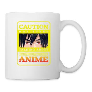 Caution Can Start Talking About Anime - Mug - white - Right