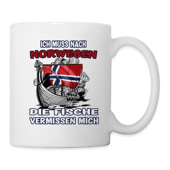 Norvège Drapeau Scandinavie Norvège Pêcheur du Nord - Mug blanc - blanc - Droite