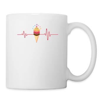 Herzschlag-eistüte Für Gefrorenen Süßen Fan - Tasse - Weiß - Rechts