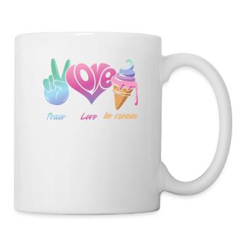 Friedensliebes-eiscreme Für Gefrorenen Süßen Fan - Tasse - Weiß - Rechts