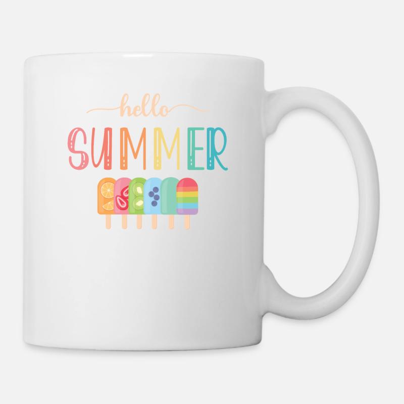 Hello Summer Ice Cream Design pour surgelé - Mug blanc - blanc