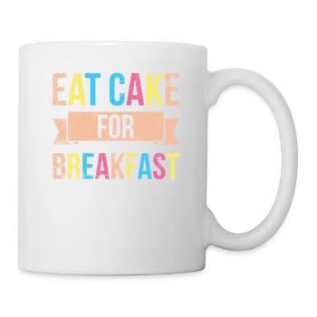 Mangez des gâteaux pour le petit-déjeuner pour les boulangers ou - Mug blanc - blanc - Droite