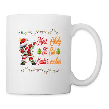 Très probablement mange des biscuits de Noël pour - Mug blanc - blanc - Droite