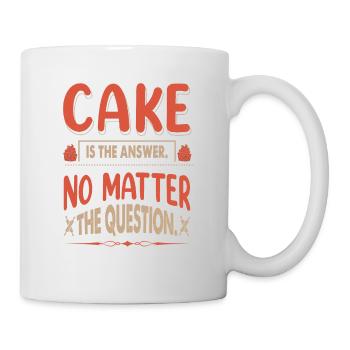 Le gâteau est la réponse, quelle que soit la question - Mug blanc - blanc - Droite