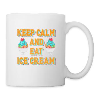 Restez calme et mangez de la crème glacée pour les amateurs de bonbons surgelés - Mug blanc - blanc - Droite