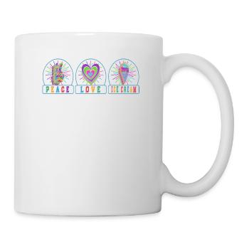 Crème glacée Peace Love pour les fans de bonbons surgelés - Mug blanc - blanc - Droite