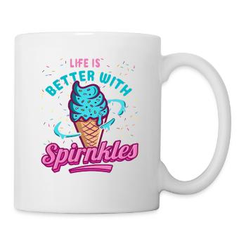 Das Leben Ist Besser Mit Spirnkles Für Gefrorenen - Tasse - Weiß - Rechts