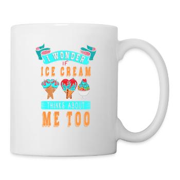Je me demande si Ice Cream for Frozen et moi - Mug blanc - blanc - Droite