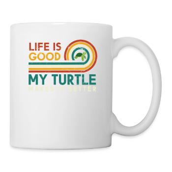 Das Leben Ist Gut, Meine Schildkröte Macht Es - Tasse - Weiß - Rechts