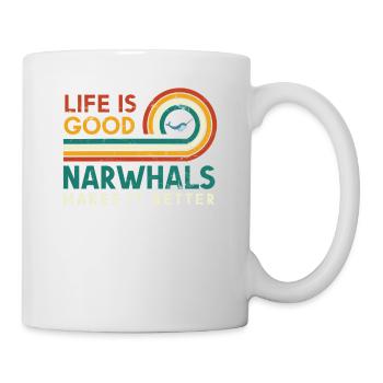 Das Leben Ist Gut, Narwale Machen Es Besser Für - Tasse - Weiß - Rechts