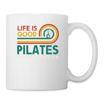 Das Leben Ist Gut, Pilates Macht Es Besser Für - Tasse - Weiß - Rechts