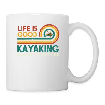 Life is good Kayaking makes it better - Mug - white - Right