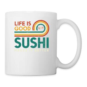 La vie est bonne Les sushis le rendent meilleur pour les sushis - Mug blanc - blanc - Droite