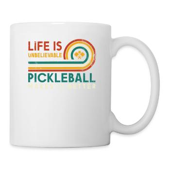 Das Leben Ist Erstaunlich, Pickleball Macht Es - Tasse - Weiß - Rechts