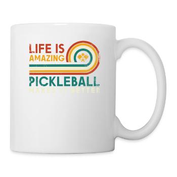 Das Leben Ist Erstaunlich, Pickleball Macht Es - Tasse - Weiß - Rechts