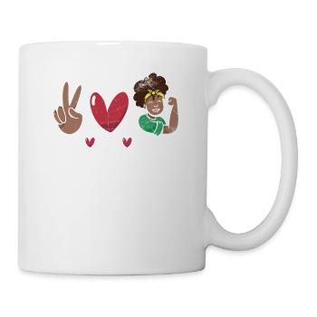 Peace Love Melanin For Proud African Americans - Mug - white - Right