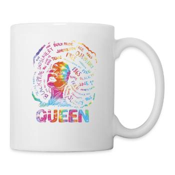 Queen For Pride Black African American Woman - Mug - white - Right
