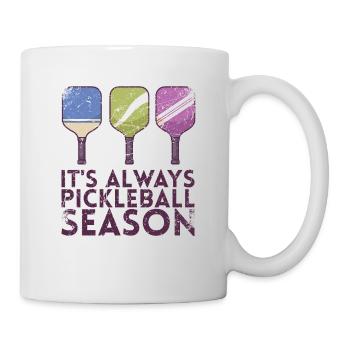 C’est toujours la saison du pickleball pour le pickleball - Mug blanc - blanc - Droite