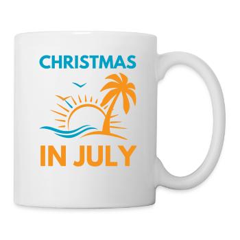 Christmas in July design for Christians and beach - Mug - white - Right