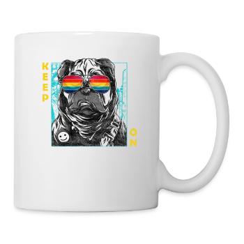 Loved by a rescue dog design for - Mug - white - Right