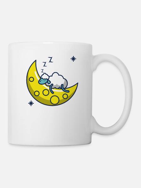 Schafshirt zum Schlafen, Schaf - Tasse - Weiß