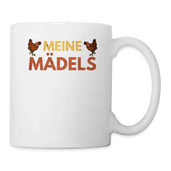 Meine Mädels die Hühner. Huhn - Tasse - Weiß - Rechts
