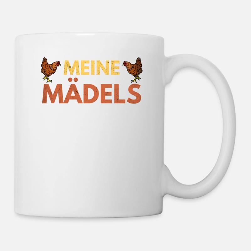 Meine Mädels die Hühner. Huhn - Tasse - Weiß