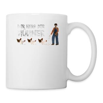 Der Herr der Hühner. Huhn - Tasse - Weiß - Rechts