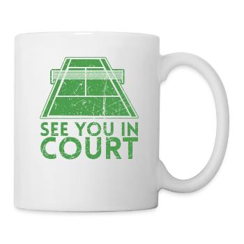Wir Sehen Uns Vor Gericht Design Für Tennisspieler - Tasse - Weiß - Rechts