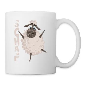 Schafe braucht der Schäfer, lustiges Schaf - Tasse - Weiß - Rechts