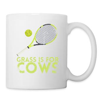 Gras Ist Für Kühe Design Für Tennisfans - Tasse - Weiß - Rechts