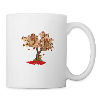 Pferdeäpfel mit Ponys am Baum, Pferde - Tasse - Weiß - Rechts