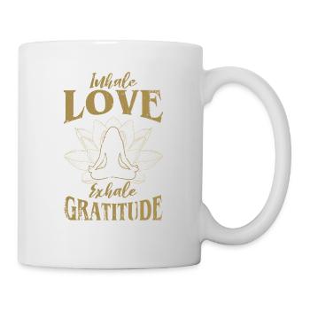 Inhale Love Exhale Gratitude Design For Yoga Fans - Mug - white - Right