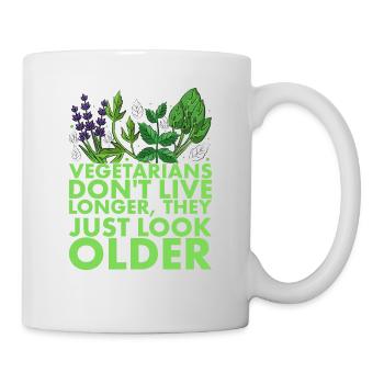 Vegetarians no longer live, they only grow - Mug - white - Right