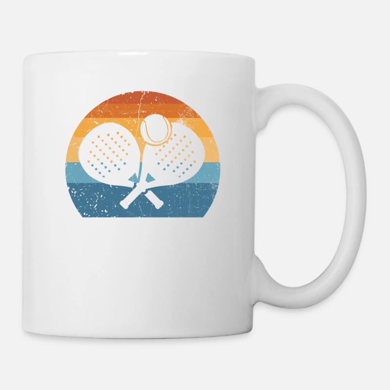 Padel Raquette Ball Retro Design Pour Padel Tennis - Mug blanc - blanc