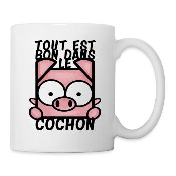 Tout est bon dans le cochon - Mug blanc - blanc - Droite
