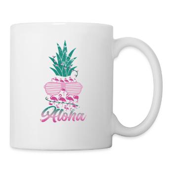 Aloha, Pineapple, And, Flamingo, Design, For, Beach - Mug - white - Right