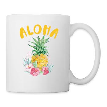 Aloha pineapple flower design For beach lovers - Mug - white - Right