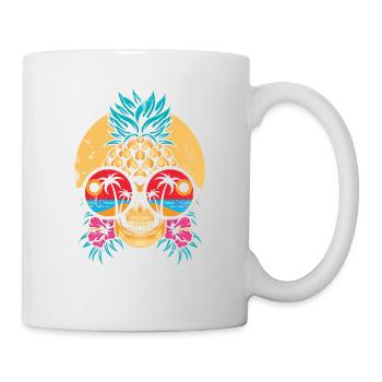 Ananas Und Kiefer Design Für Strandliebhaber - Tasse - Weiß - Rechts