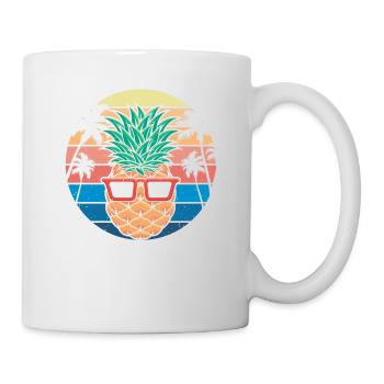 PineApple And Pine Retro Design For Beach - Mug - white - Right