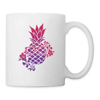 Pineapple Flower Sunglasses Design For Beach - Mug - white - Right