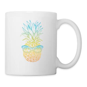 Pineapple Sunglasses Design For Beach Lovers - Mug - white - Right