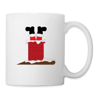 Merry Christmas Weihnachtsmann Schornstein - Tasse - Weiß - Rechts
