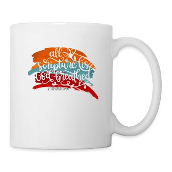 Conception chrétienne Toute l’Écriture, Dieu a respiré - Mug blanc - blanc - Droite