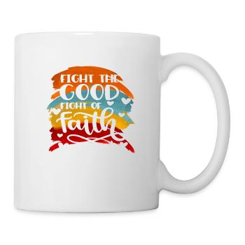 Design chrétien Bon combat de foi - Mug blanc - blanc - Droite