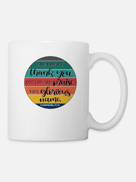 Le dessein chrétien grâce et louange à Dieu - Mug blanc - blanc