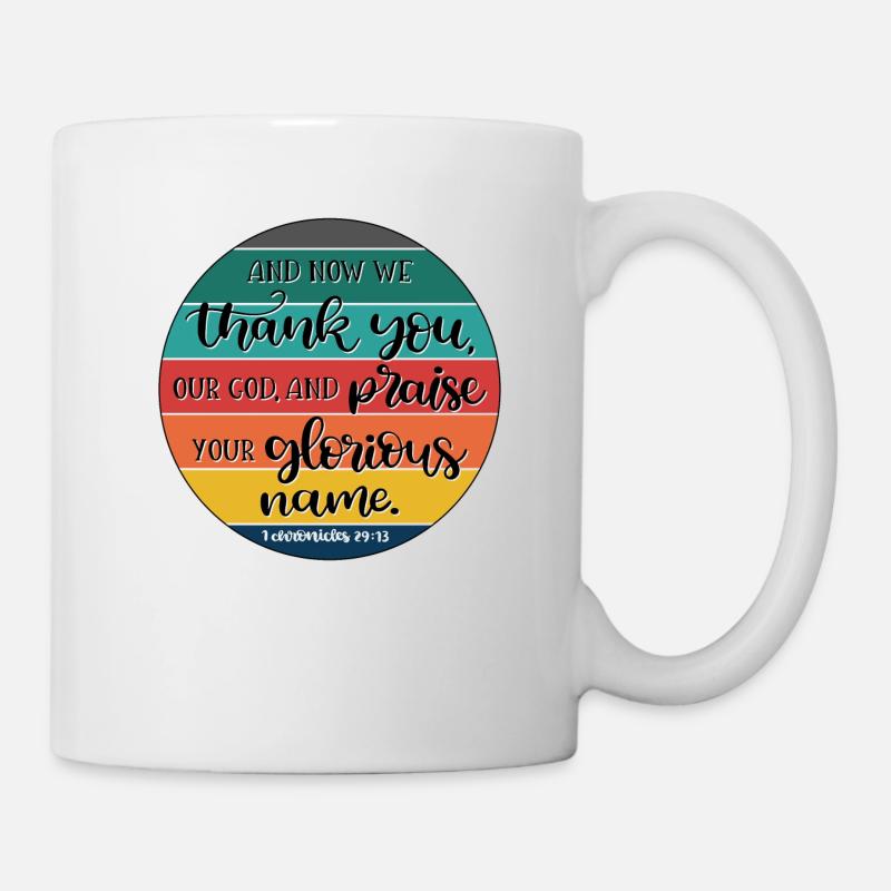 Le dessein chrétien grâce et louange à Dieu - Mug blanc - blanc